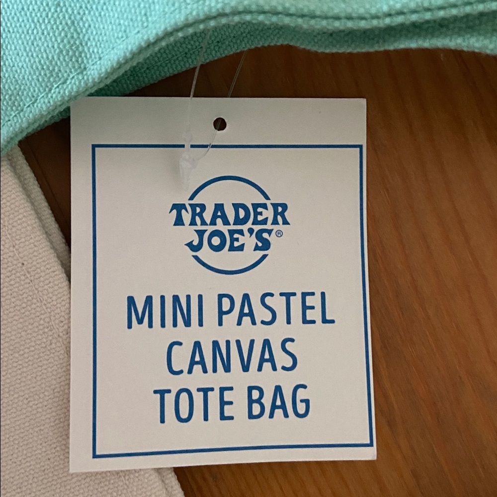 Trader Joe’s Mini Pastel Canvas Tote Bag - Picture 2 of 7